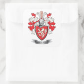 Wallace Family Crest Coat. Vierkante Sticker (Tas)