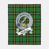Wallace Green Clan Badge Tartan Fleece Deken (Voorkant)