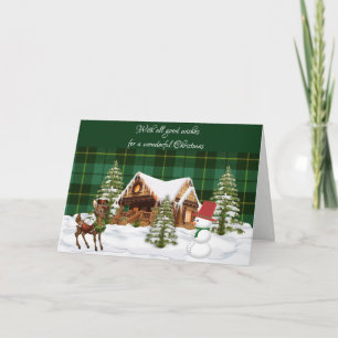 Wallace Hunting Ancient Scottish Tartan Kerstmis Feestdagen Kaart