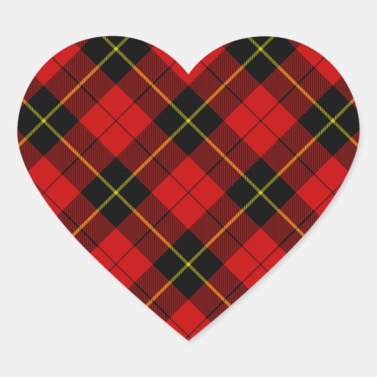 Wallace Red Tartan Hart Sticker (Voorkant)