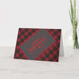 Wallace RedTartan Birthday Card Kaart