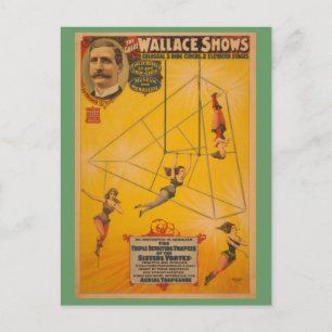 Wallace Shows Triple Revolving Trapeze Poster Briefkaart