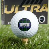 Wallace Tartan Blauw & Groen Monogram Initialen Golfballen