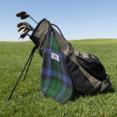 Wallace Tartan Blauw & Groen Monogram Initialen Golfhanddoek (Groen)