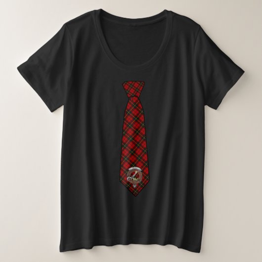 Wallace Tartan Necktie Women's Grote Maat T-shirt (Design voorkant)