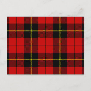 Wallace tartan red black plaid briefkaart