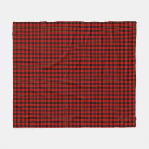Wallace tartan red black plaid fleece deken