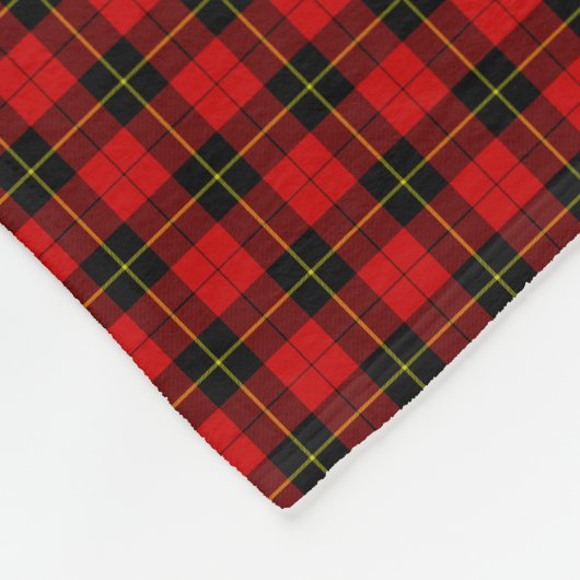 Wallace tartan red black plaid fleece deken (Hoek)