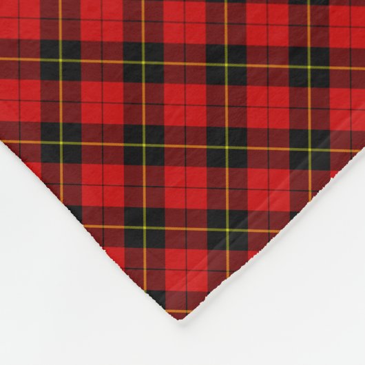 Wallace tartan red black plaid fleece deken (Hoek)