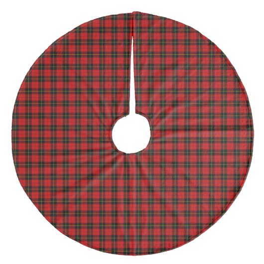 Wallace tartan red black plaid fleece kerstboom rok (Voorkant)