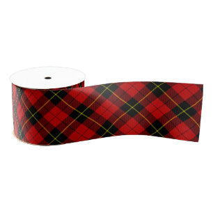 Wallace tartan red black plaid grosgrain lint