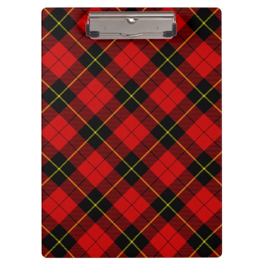Wallace tartan red black plaid klembord (Voorkant)