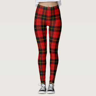 Wallace tartan red black plaid leggings