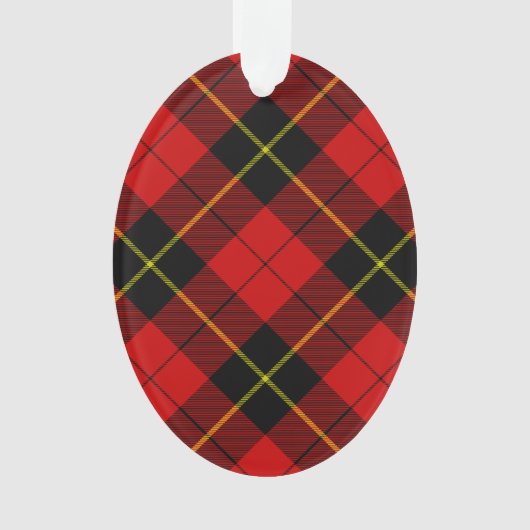 Wallace tartan red black plaid ornament (voorkant)