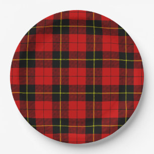 Wallace tartan red black plaid papieren bordje