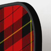 Wallace tartan red black plaid pickleball paddle (Links Detail)