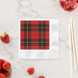 Wallace tartan red black plaid servet
