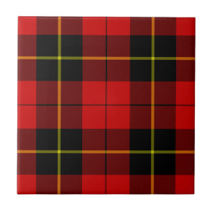 Wallace tartan red black plaid tegeltje