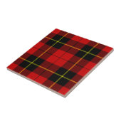 Wallace tartan red black plaid tegeltje (Zijkant)