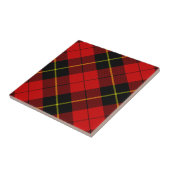 Wallace tartan red black plaid tegeltje (Zijkant)