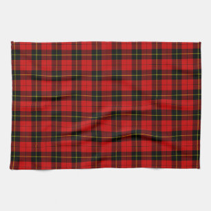 Wallace tartan red black plaid theedoek