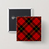 Wallace tartan red black plaid vierkante button 5,1 cm (Voorkant /achterkant)
