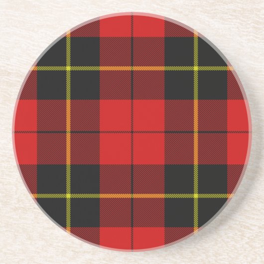 Wallace tartan red black plaid zandsteen onderzetter (Voorkant)