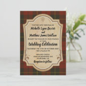Wallace Tartan Wedding Invitation Kaart (Staand voorkant)