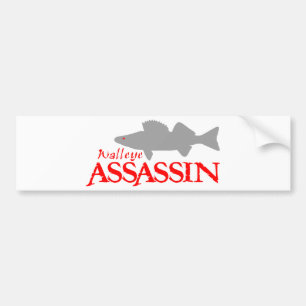 WALLEYE ASSASSIN BUMPERSTICKER