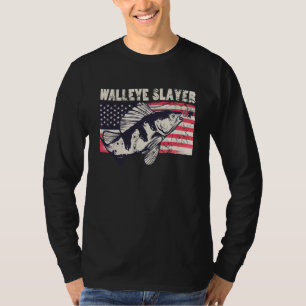 Walleye doder Outdoorman visser Amerikaanse Vlag T-shirt