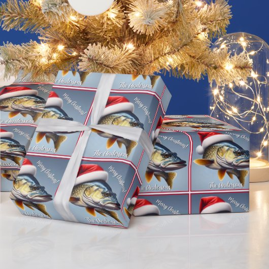 Walleye Draag een kerstmuts Cadeaupapier (Feestdagen)