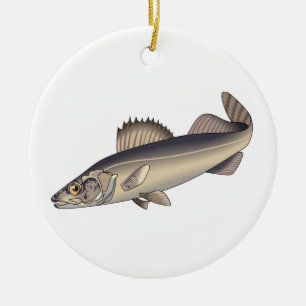 Walleye Fish Keramisch Ornament