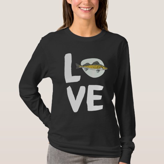 Walleye Fish Love Eenvoudig Dier Uniek Ontwerp App T-shirt (Voorkant)