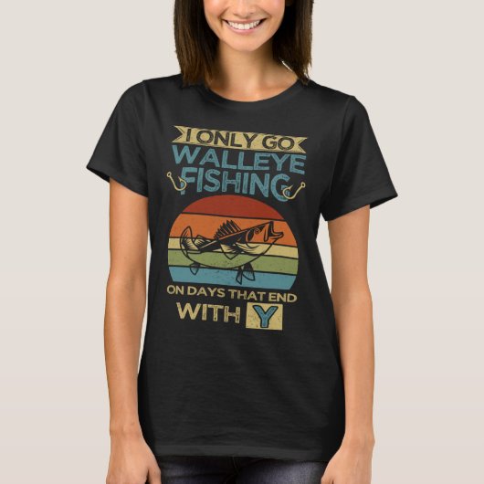 Walleye Fishing & Fisherman Angler T-shirt (Voorkant)