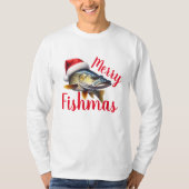 Walleye "Merry Fishmas" Lelijke Kerstmis T-shirt (Voorkant)