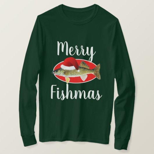 Walleye "Merry Fishmas" Ugandekerst T-shirt (Design voorkant)