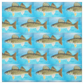 Walleye Pattern op Blue Stof (Swatch)