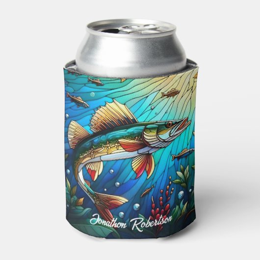 Walleye Pike in het moderne meer Blikjeskoeler (Blikje Voorkant)