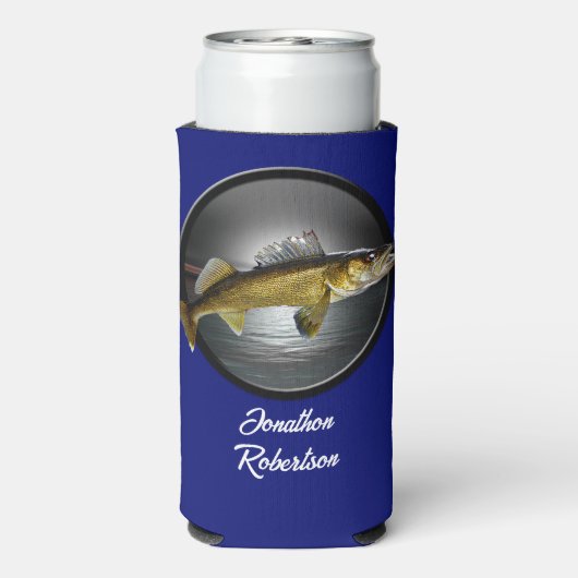 Walleye Pikes on Deep Blue Background (Seltzer Achterkant)