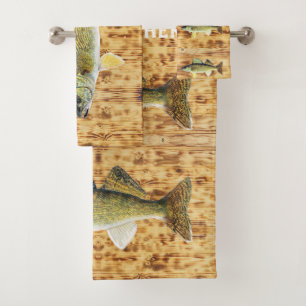 Walleye Pikes op Houden Boards Bad Handdoek