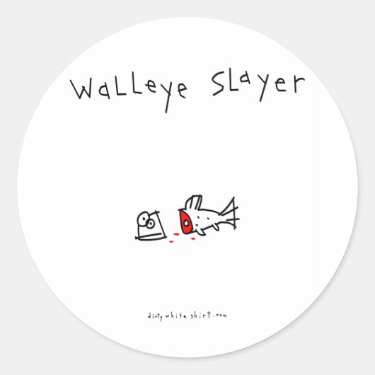 Walleye Slayer Ronde Sticker (Voorkant)