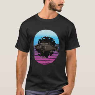 Walleye vis retro schubben vinnen grote oog bewegi t-shirt
