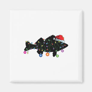 Walleye vissen grappige kerstlichten vis kerstman magneet