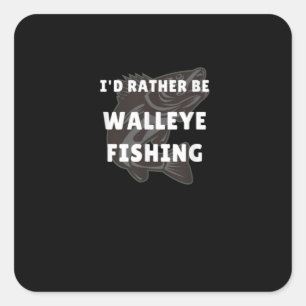 Walleye Vissen Walleye Funny Fisher Mannen Walleye Vierkante Sticker