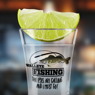 Walleye Vist Angler Vissport Buitenshuis Mannen Shot Glas