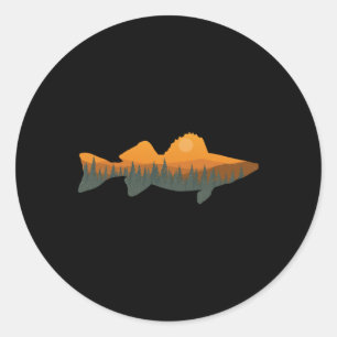 Walleye Vist Forest Natuur Wildlife Fisherman Ronde Sticker