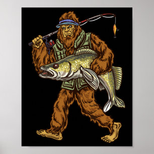 Walleye Vist Sauger Jagen Bigfoot Vissers Poster