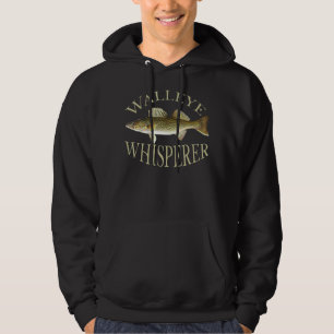 Walleye Whisperer Fish Illustration Art Fisherman Hoodie