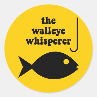 walleye whispervisserij ronde sticker