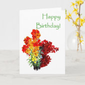Wallflowers Carte d'anniversaire (Fleur jaune)